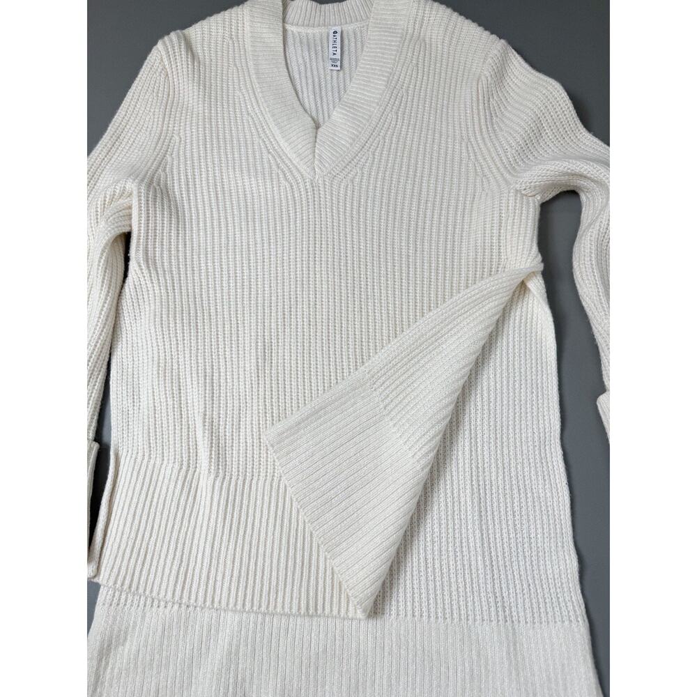 Athleta Sweater Oversized Wool Relaxed Chunky Knit Ivory $149 - Picture 9 of 11